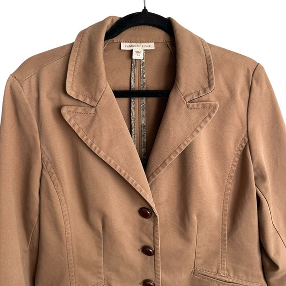 COLDWATER CREEK Western Camel Tan Cotton Stretch Blazer Jacket Equestrian 14 - Picture 4 of 13